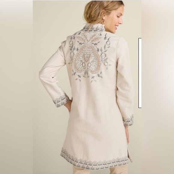 Soft Surroundings Kerala Embellished Natural Beaded Embroidery Jacket Blazer Sml - Picture 4 of 8